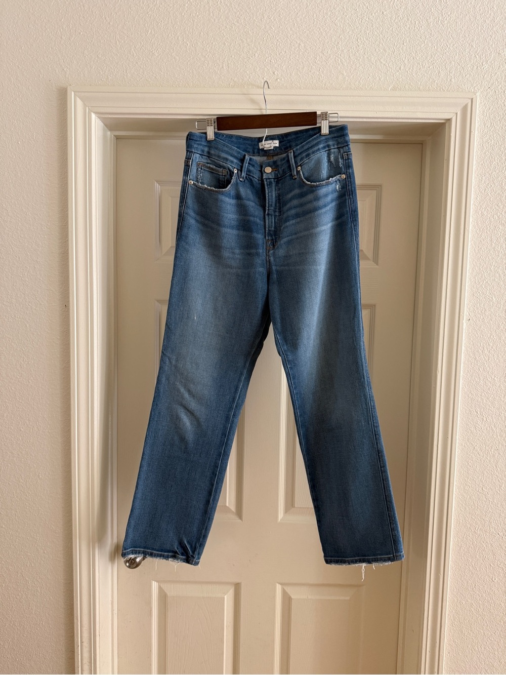 Good American Medium Wash Straight Jeans Size 10